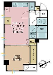 カーサ一番町 1LDKの間取図画像