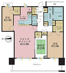 アーバンドックパークシティ豊洲タワーA 3LDKの間取図画像