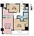 間取り：2LDK、専有面積51.04m2、バルコニー面積4.72m2