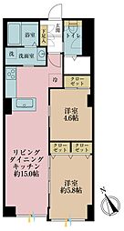 三鷹紅林マンション 2LDKの間取図画像