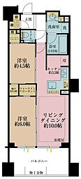 シティハウス横浜 2LDKの間取図画像