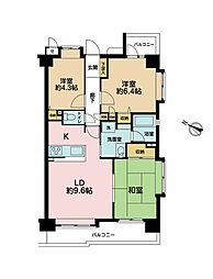 クリオ多摩永山弐番館 3LDKの間取図画像