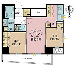 ルネ神田和泉町 2LDKの間取図画像