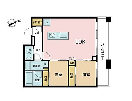 2LDK 間取り