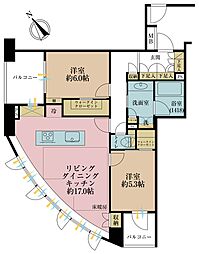 グランスイート文京本駒込 2LDKの間取図画像