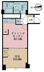 トーア文京マンション 1DKの間取図画像