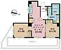 間取り：2LDK、専有面積44.87m2、バルコニー面積13.86m2