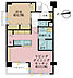 間取り：1LDK、専有面積45.74m2、バルコニー面積3.92m2