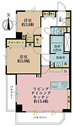 中田ビル新宿サマリヤマンション 2LDKの間取図画像