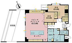 朝日マンション赤坂南部坂 2LDKの間取図画像