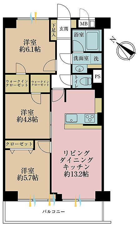 3LDK 間取り