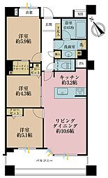 ダイナシティ三宿 3LDKの間取図画像