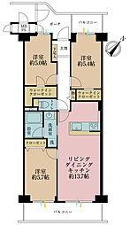 ルネ門前仲町 3LDKの間取図画像