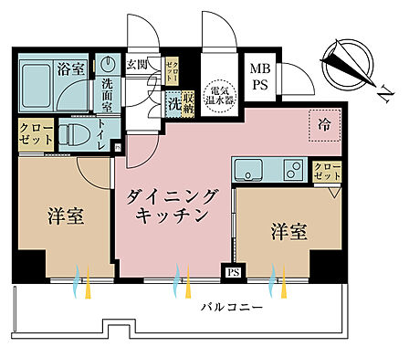 2LDK 間取り