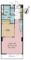 秀和第一南平台レジデンス 1LDKの間取図画像