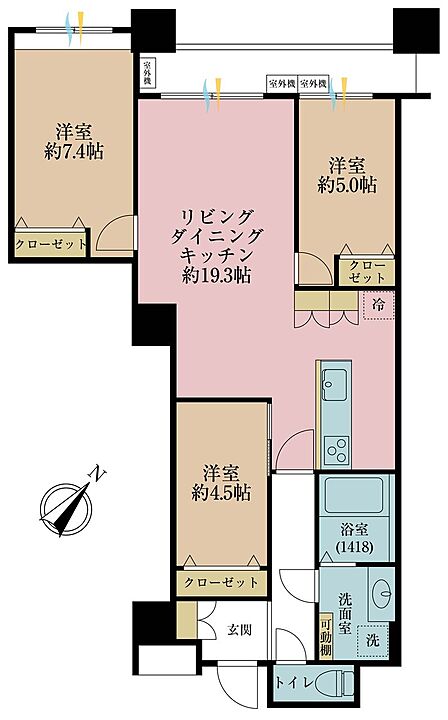 3LDK 間取り