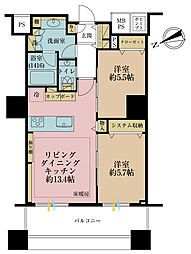 ザ・パークハウス西新宿タワー60 2LDKの間取図画像