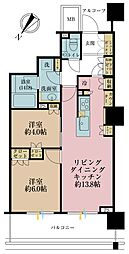 パークホームズ豊洲ザレジデンス 2LDKの間取図画像