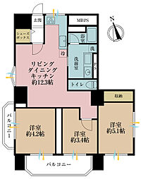 ライオンズマンション扇橋 1SLDKの間取図画像