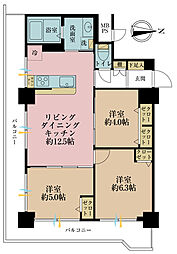 レック亀戸グリーンマンション 3LDKの間取図画像