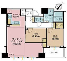 スカイフォレストレジデンス 2LDKの間取図画像