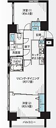 東日本橋デュープレックスポーション 2LDKの間取図画像