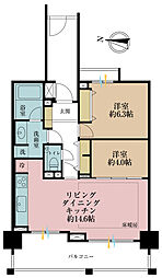 サンクタス本郷 2LDKの間取図画像