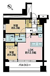 イニシア築地レジデンス 1SLDKの間取図画像