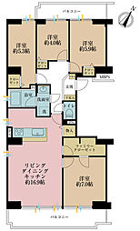 コープ野村バードウッド鶴見3番館 4LDKの間取図画像