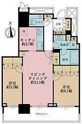 ザ・パークハウス晴海タワーズティアロレジデンス 2LDKの間取図画像