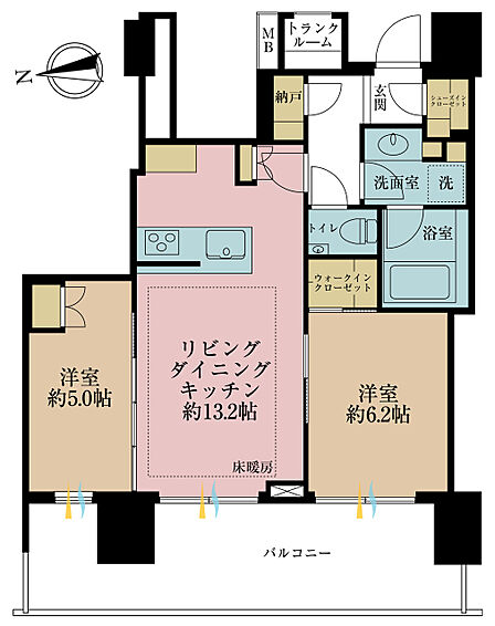 2LDK 間取り