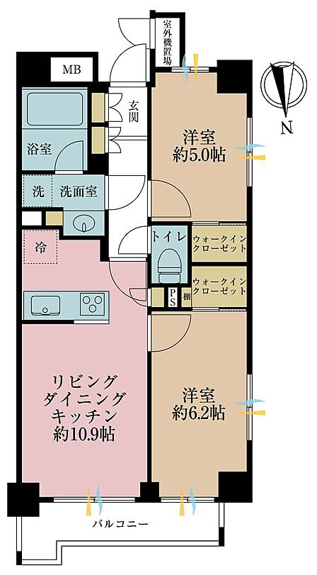 2LDK 間取り