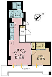 トーア新富マンション 1LDKの間取図画像