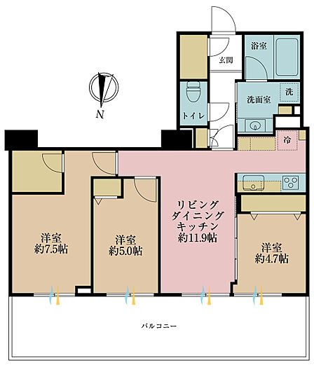 3LDK 間取り