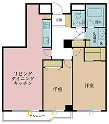 ドムス本郷東野 2LDKの間取図画像