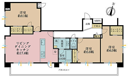 3LDK 間取り
