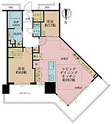 アーバンドックパークシティ豊洲タワーA 2LDKの間取図画像