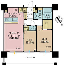 シティタワー新宿 2LDKの間取図画像