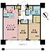 間取り：2LDK、専有面積55.98m2、バルコニー面積15.11m2