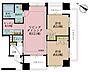 間取り：2LDK、専有面積54.63m2、バルコニー面積15.03m2