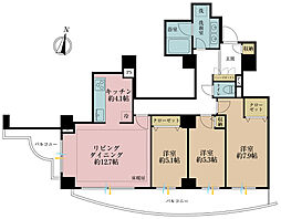 ザ・ガーデンタワーズサンライズタワー 3LDKの間取図画像