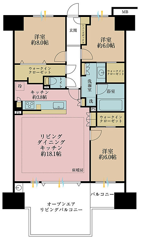 3LDK 間取り