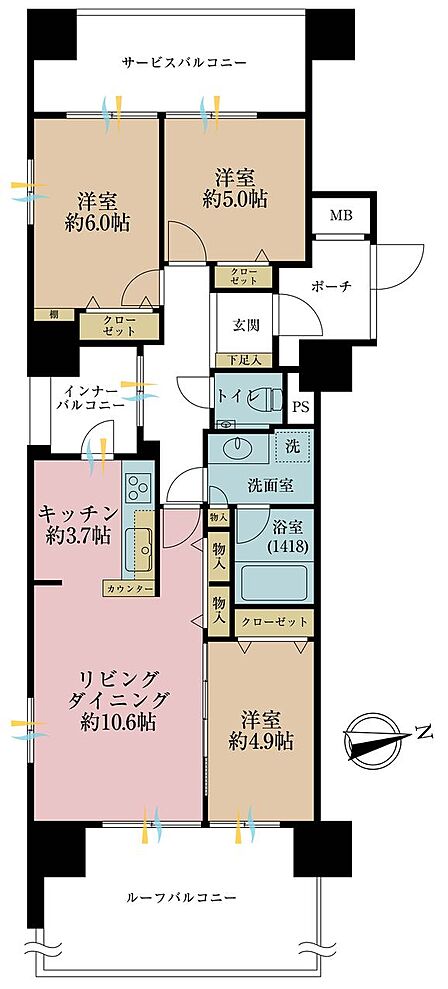 3LDK 間取り