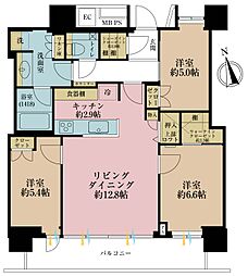 パークタワー東雲 3LDKの間取図画像