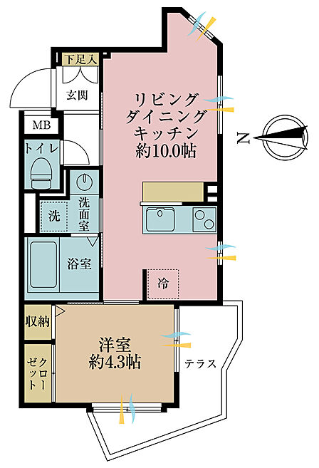 1LDK 間取り