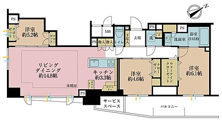 3LDK 間取り