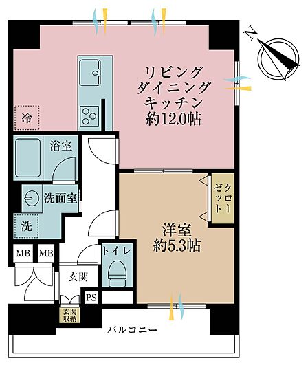 1LDK 間取り