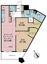 勝どきザ・タワー 2LDKの間取図画像