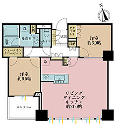 シティタワーズ豊洲ザ・シンボル 2LDKの間取図画像