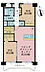 間取り：2LDK、専有面積56.56m2、バルコニー面積6.12m2